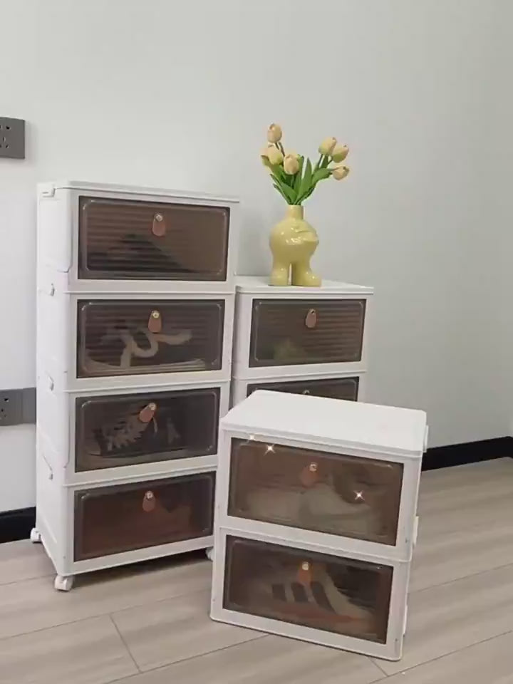 VELTORA 3-tier foldable shoe storage cabinet product demonstration